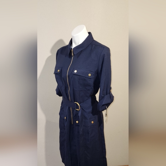 NEW Sharagono Women's Navy Dress Collared - Picture 3 of 7